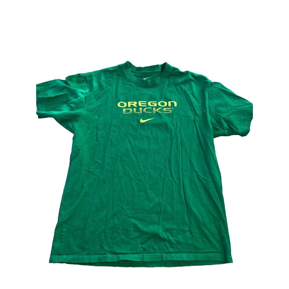 Nike Oregon Ducks Mens M T-Shirt Green Yellow Swoosh College Football Graphic